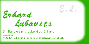 erhard lubovits business card